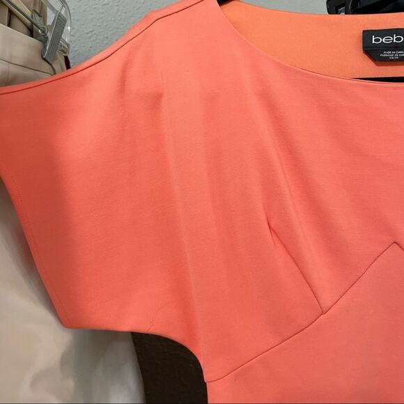 Bebe Orange One Shoulder Baddie Bodycon Mini Dress XS Y2K Asymmetrical Party - Picture 5 of 11